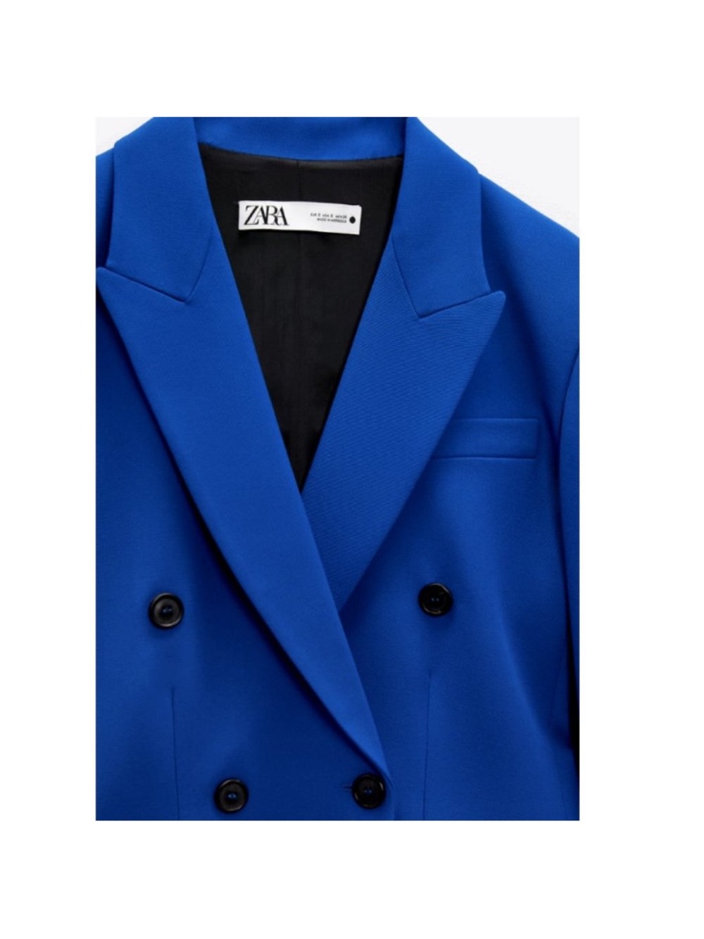ZARA WOMAN DOUBLE BREASTED BLAZER WITH POCKETS JACKET BLUE 2697/707 XL - Picture 5 of 13